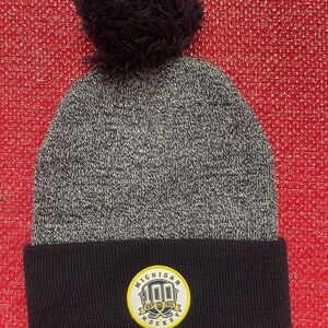 Michigan Hockey Knit Beanie with Pom
